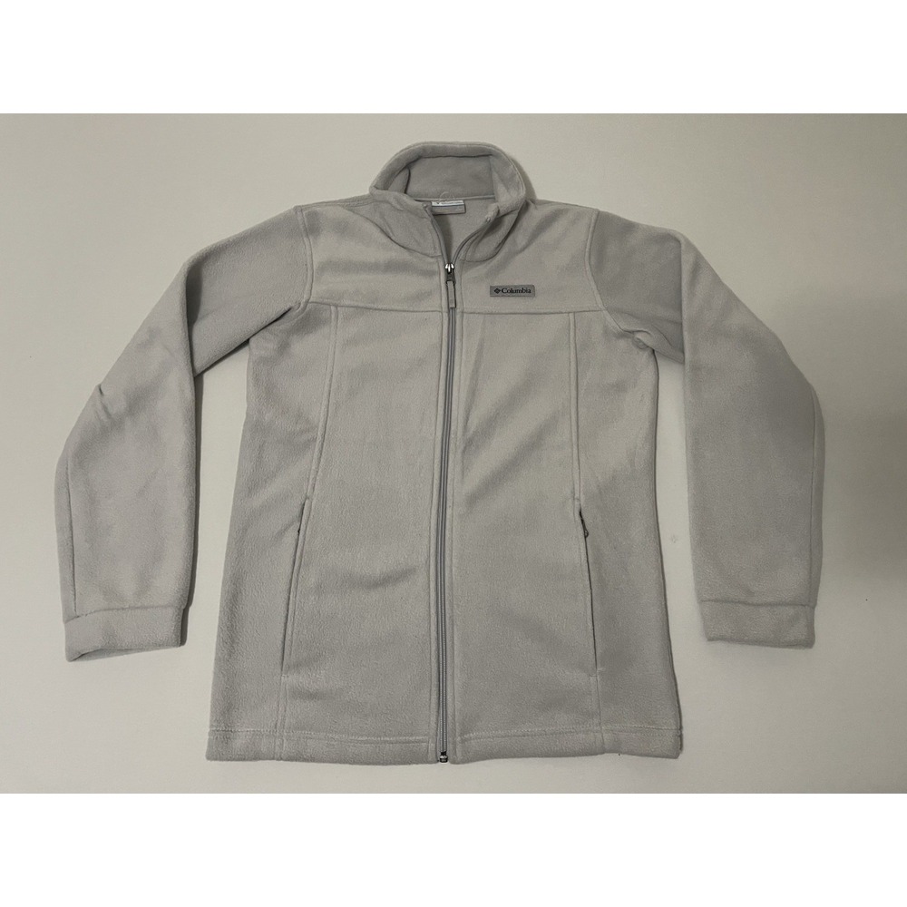 Columbia Gray Fleece Full Zip‎ Jacket Size Large Juniors 14-16